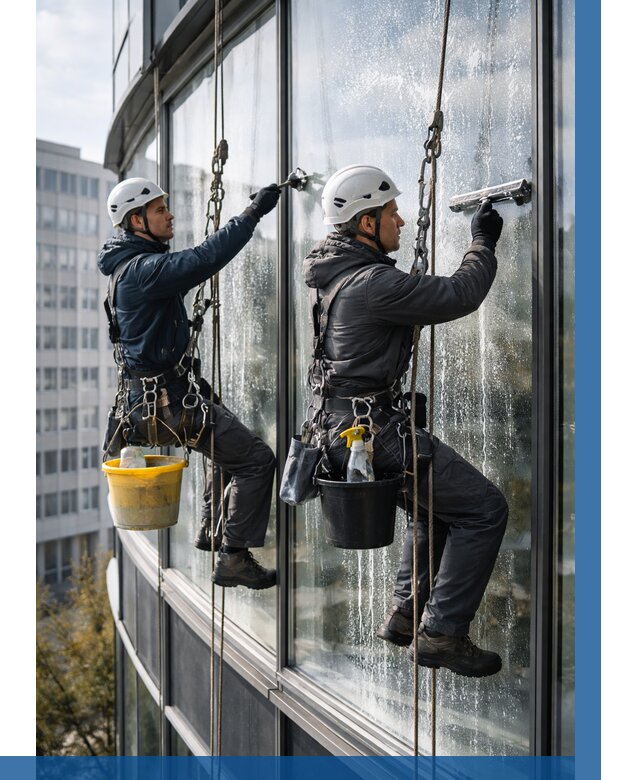 Мойка панорамных окон в Скопине от 365 р. заказать у ВЫСОТНИК-Скп