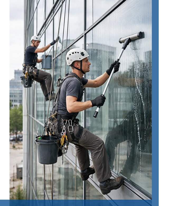 Мойка витражей альпинистами в Скопине от 729 р. под ключ|ВЫСОТНИК-Скп