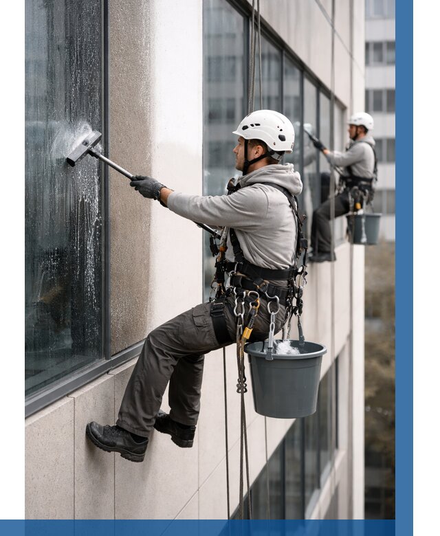 Мойка фасадов зданий в Скопине под ключ от 365 р. | ВЫСОТНИК-Скп