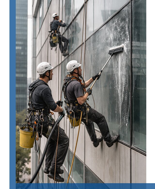 Профессиональная высотная мойка фасадов зданий в Скопине