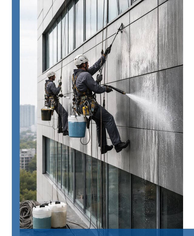 Профессиональная мойка вентилируемых фасадов в Скопине