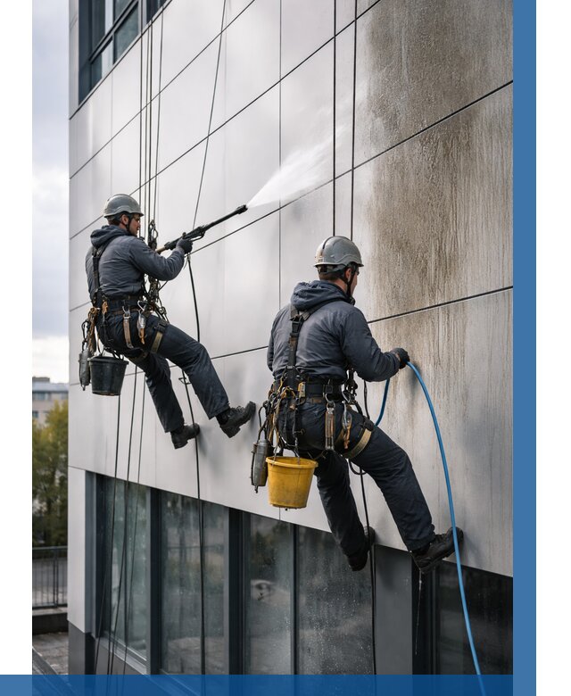 Мойка фасада из композита в Скопине по цене от 313 р. | ВЫСОТНИК-Скп