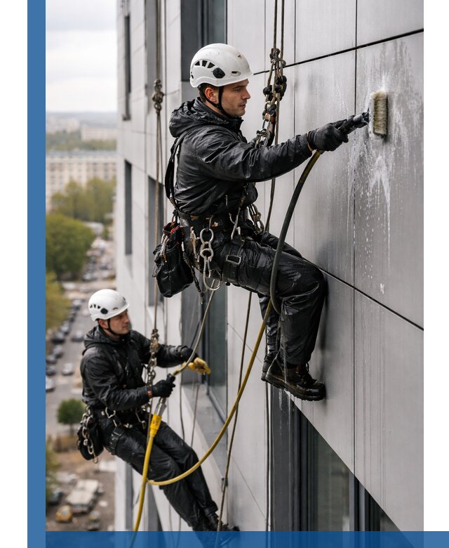 Профессиональная мойка фасада из композита в Скопине