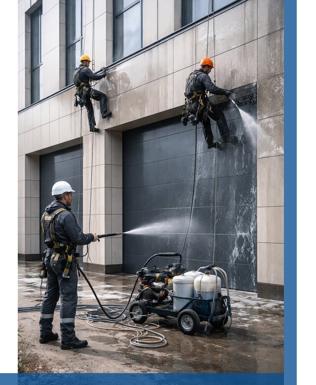 Послестроительная мойка фасада в Скопине от 313 р. | ВЫСОТНИК-Скп