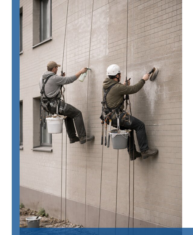 Удаление высолов с фасада зданий в Скопине без повреждений и следов