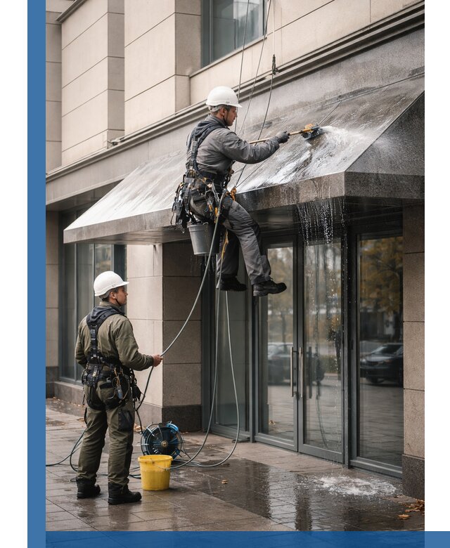 Профессиональная мойка козырьков и навесов в Скопине