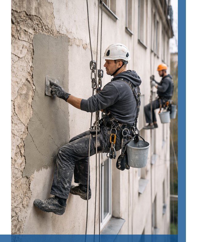 Восстановление штукатурки фасада в Скопине от 1251 р. | ВЫСОТНИК-Скп