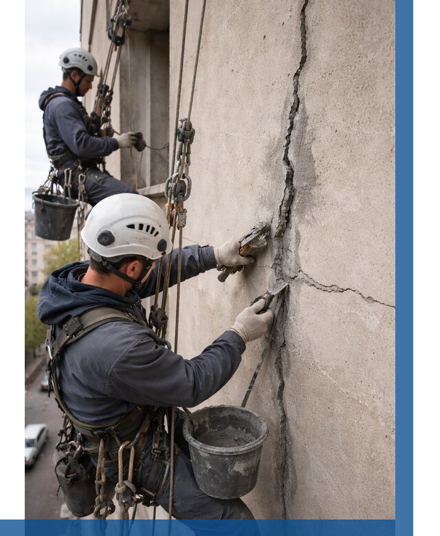 Заделка трещин на фасаде в Скопине от 938 р. | ВЫСОТНИК-Скп