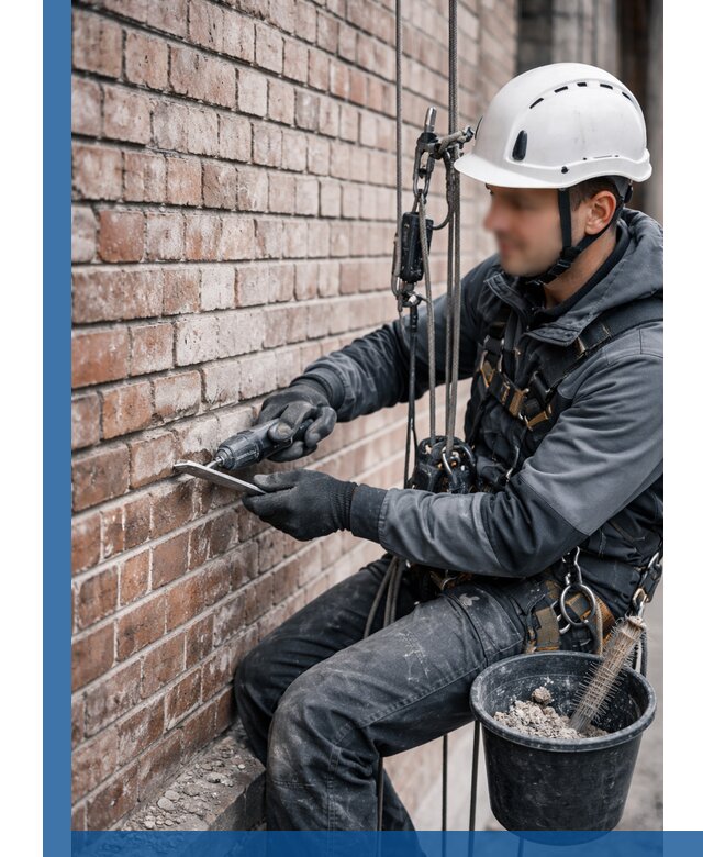 Расшивка кирпичных швов фасадов и стен, ремонт в Скопине