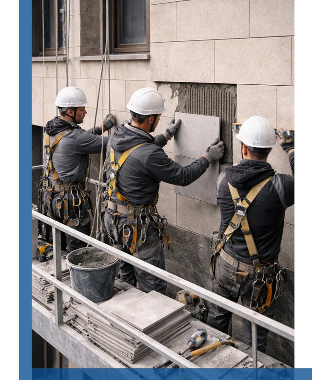 Ремонт облицовки фасада плиткой в Скопине с гарантией