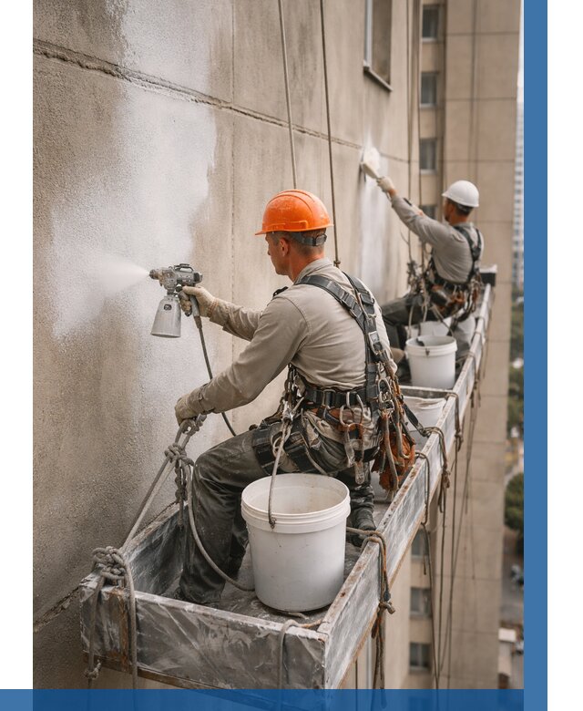 Грунтовка фасада на высоте в Скопине от 125 р. | ВЫСОТНИК-Скп