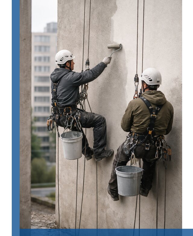 Покраска фасадов высотными альпинистами в Скопине с гарантией