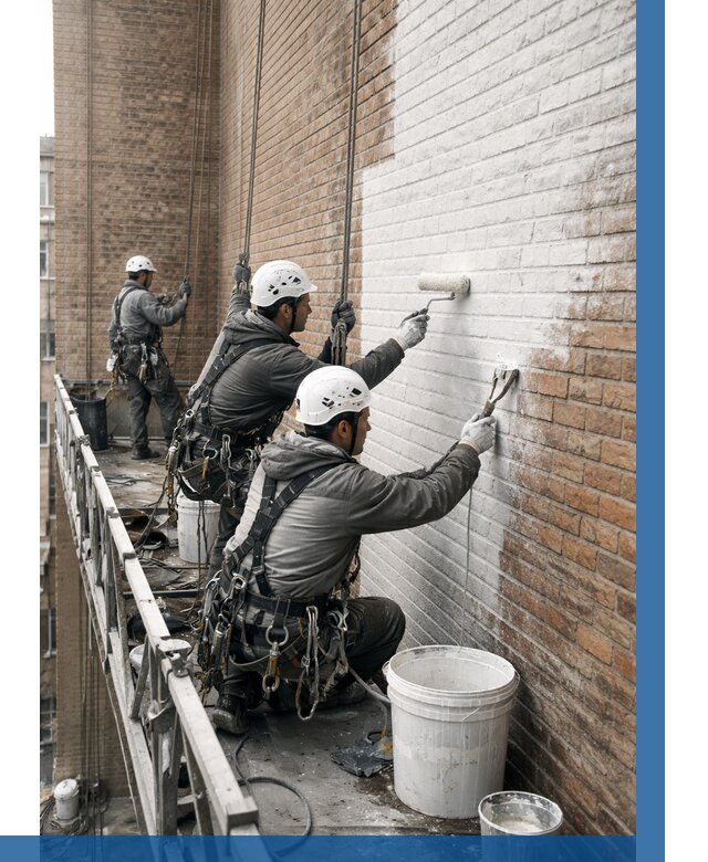 Покраска кирпичного фасада в Скопине от 365 р. | ВЫСОТНИК-Скп