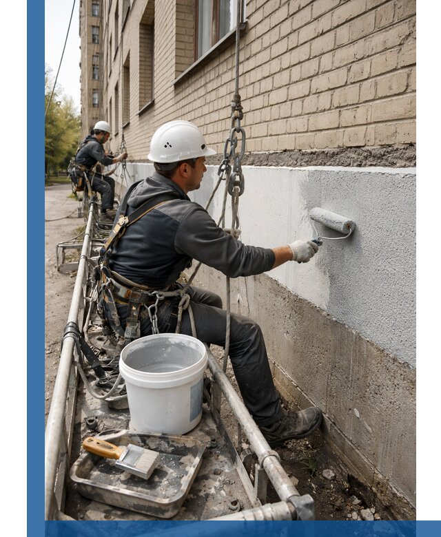 Окраска цоколя здания в Скопине профессионально и надежно