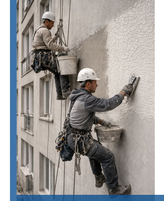 Нанесение декоративной штукатурки короед на фасад в Скопине