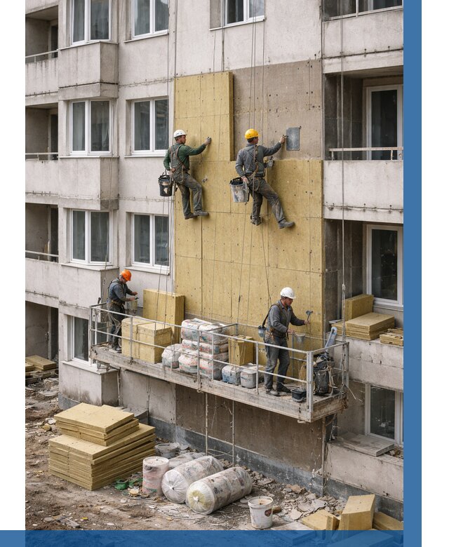 Утепление фасада минватой в Скопине от 1563 р. | ВЫСОТНИК-Скп