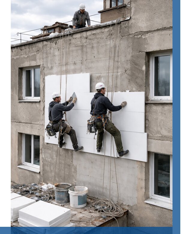 Утепление фасада пенополистиролом в Скопине от 1876 р. | ВЫСОТНИК-Скп