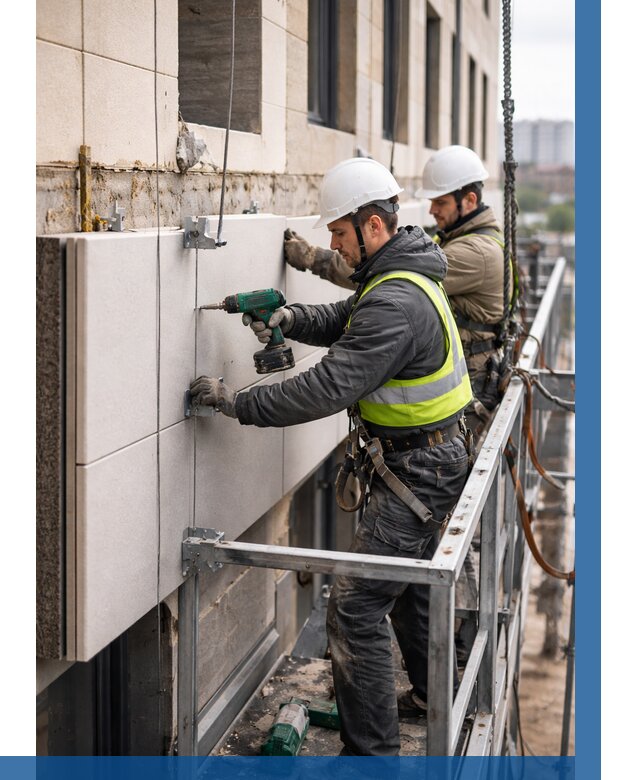 Монтаж фасадных термопанелей в Скопине от 1563 р. | ВЫСОТНИК-Скп