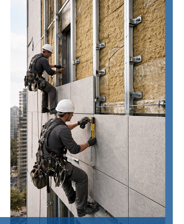 Монтаж вентилируемого фасада в Скопине от 3647 р. | ВЫСОТНИК-Скп