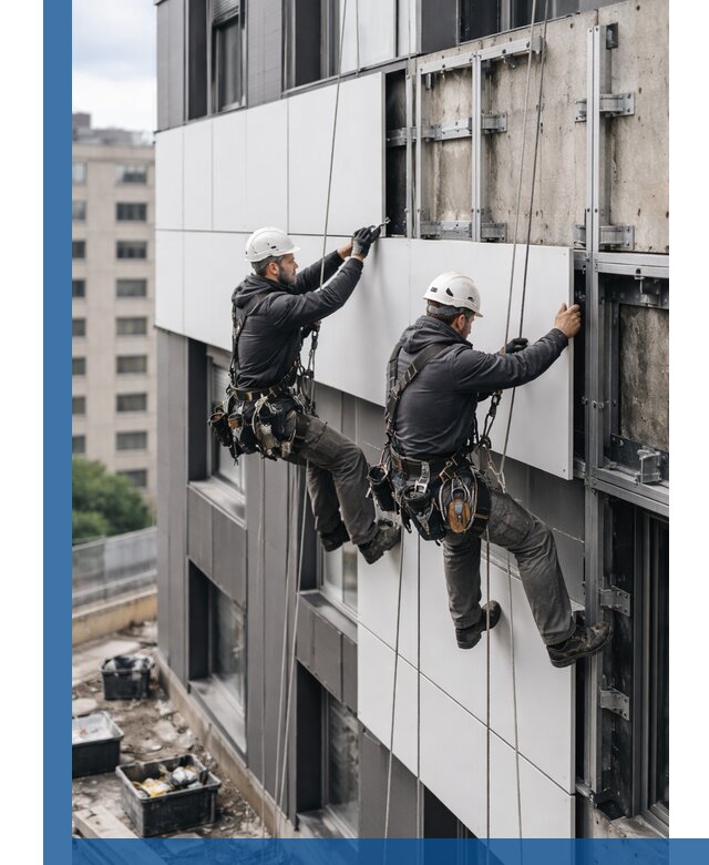 Монтаж композитных панелей фасада в Скопине под ключ