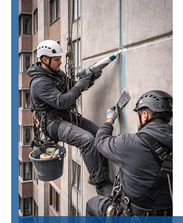 Вторичная герметизация швов фасада и кровли в Скопине