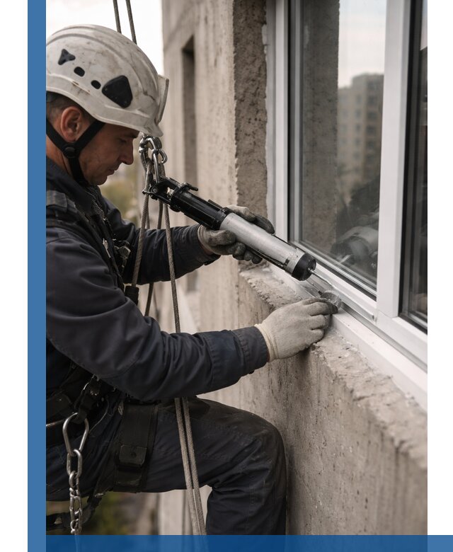 Герметизация оконных швов снаружи в Скопине профессионально