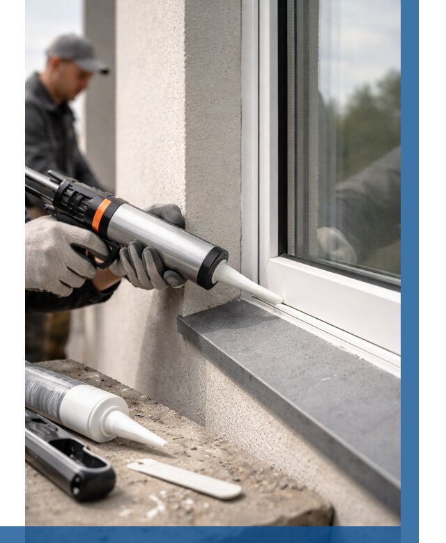 Герметизация монтажных швов окон в Скопине от 677 р. | ВЫСОТНИК-Скп