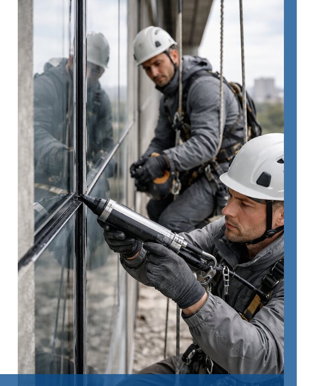 Герметизация витражных швов в Скопине от 677 р. | ВЫСОТНИК-Скп