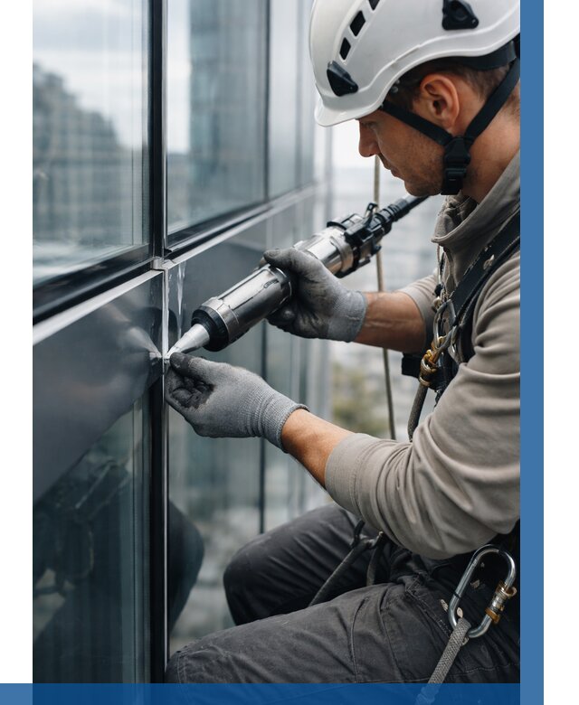 Герметизация стыков витража в Скопине от 1251 р. | ВЫСОТНИК-Скп