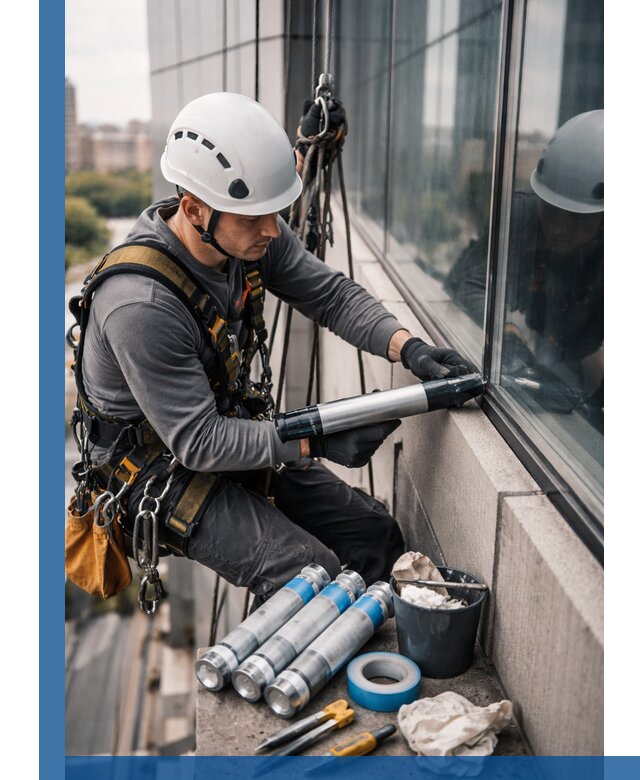 Герметизация стыков витража в Скопине для герметичных фасадов