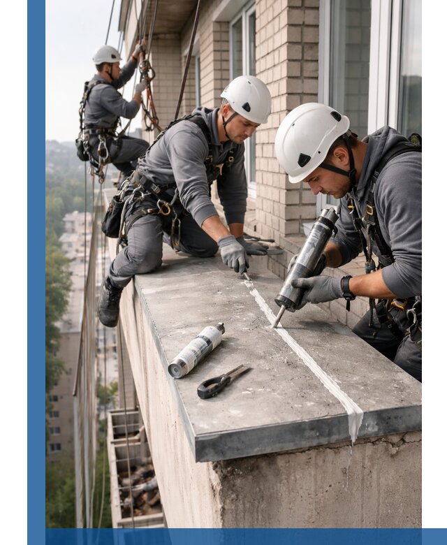 Герметизация балконного козырька в Скопине профессионально