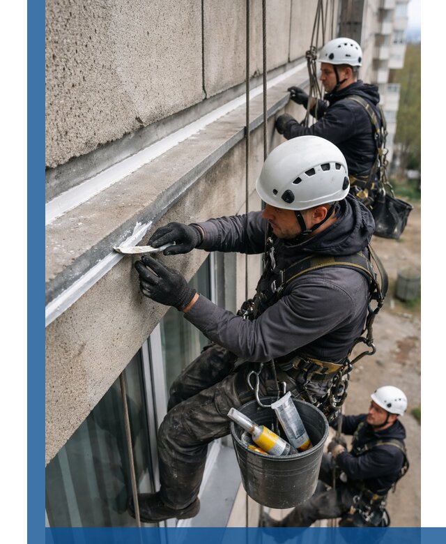 Герметизация примыкания балкона в Скопине под ключ с гарантией