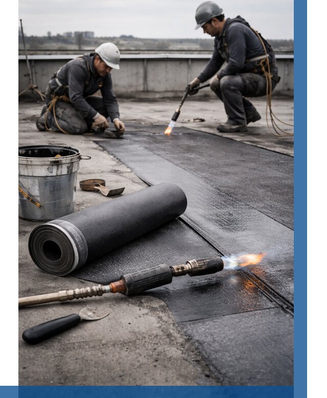 Ремонт рулонной кровли в Скопине от 677 р. | ВЫСОТНИК-Скп