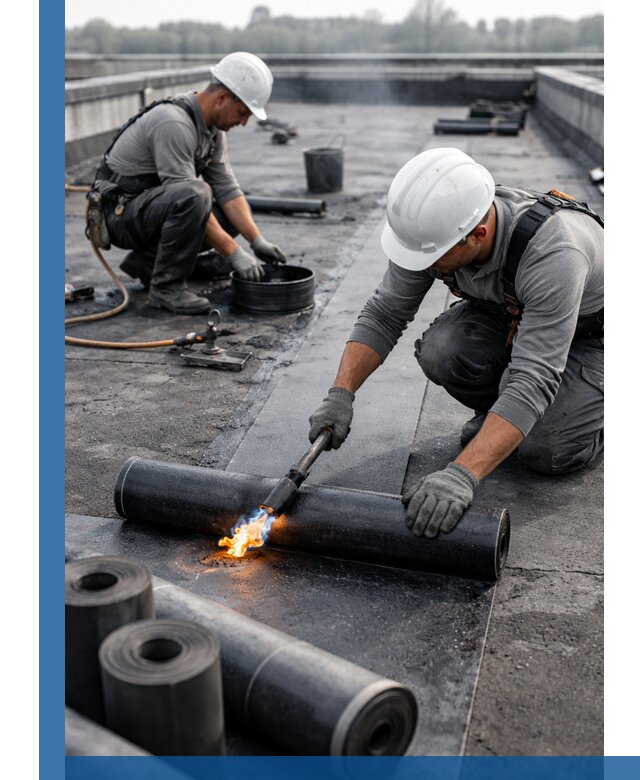 Ремонт рулонной кровли в Скопине герметизация и восстановление