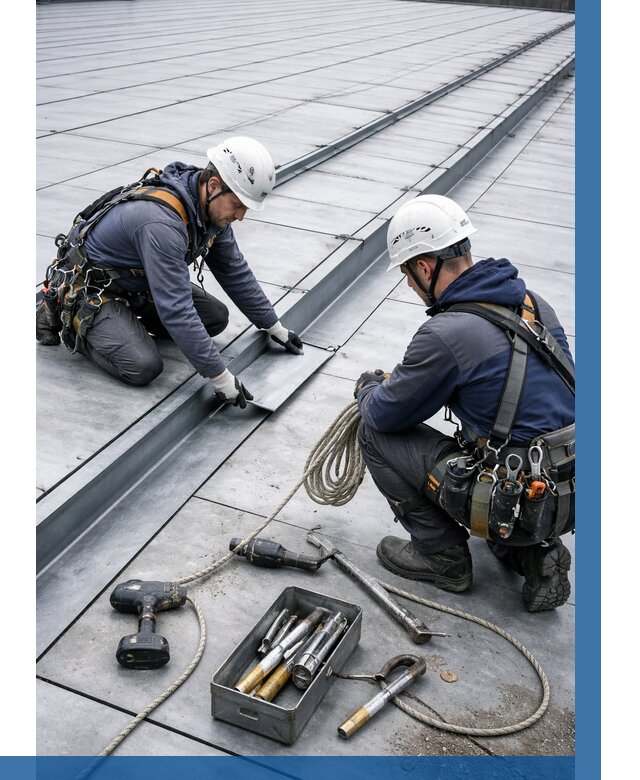 Ремонт фальцевой кровли в Скопине от 729 р. | ВЫСОТНИК-Скп