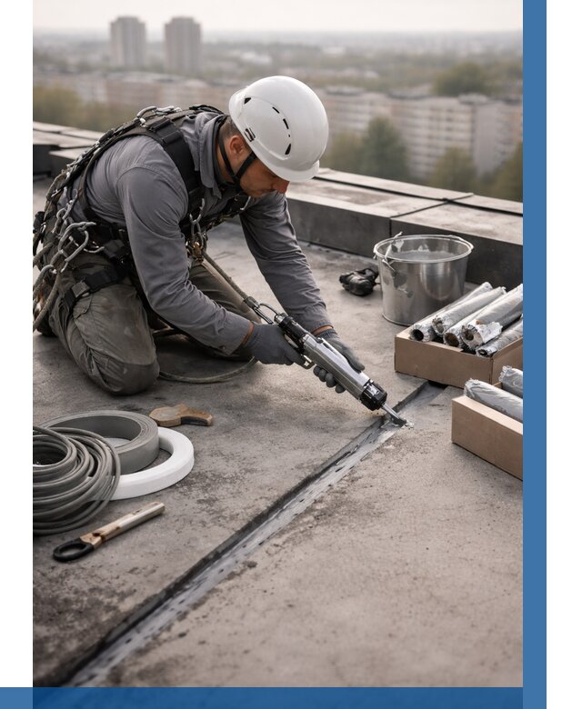 Герметизация швов кровли в Скопине от 469 р./м2 | ВЫСОТНИК-Скп