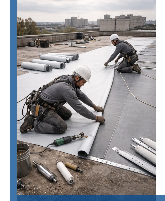 Монтаж мембранной кровли в Скопине для промышленных зданий