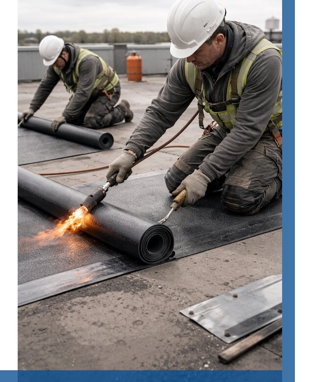 Монтаж наплавляемой кровли в Скопине от 886 р. — ВЫСОТНИК-Скп