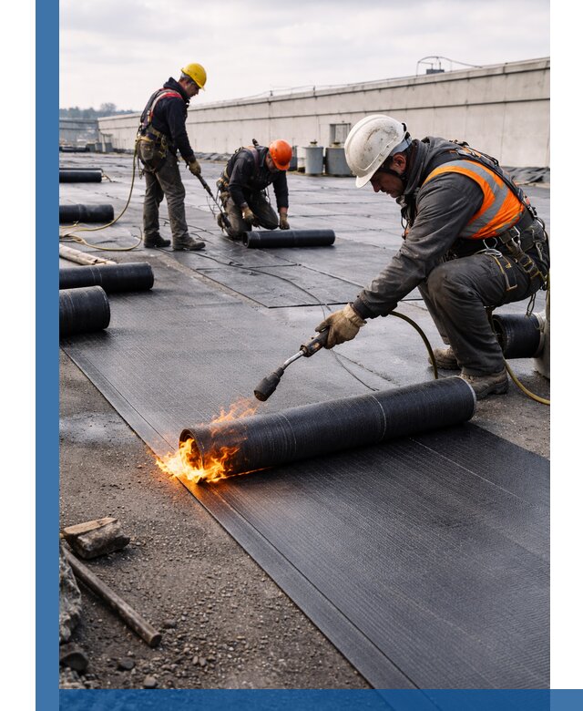 Монтаж наплавляемой кровли в Скопине профессионально