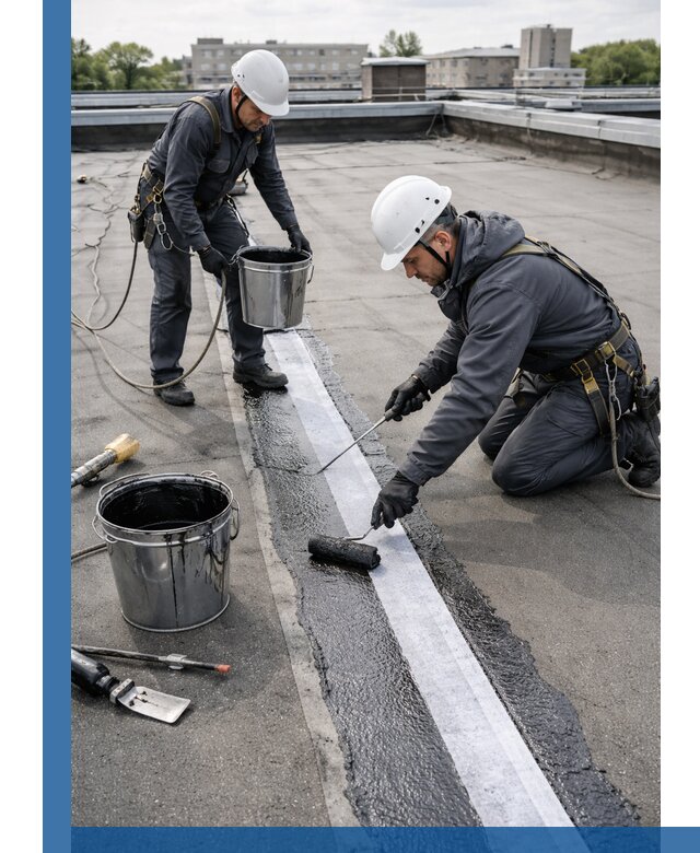 Гидроизоляция кровли мастикой в Скопине надежная защита