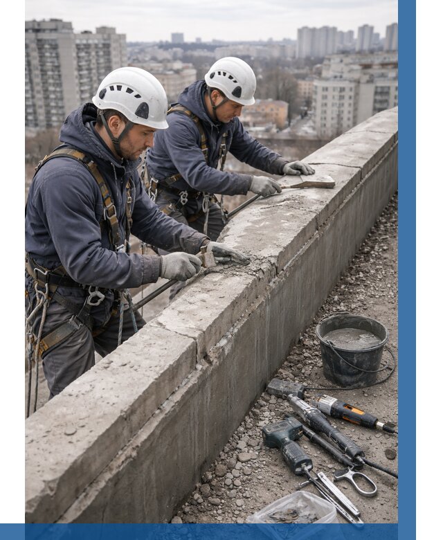 Ремонт парапета на кровле в Скопине от 1563 р. | ВЫСОТНИК-Скп