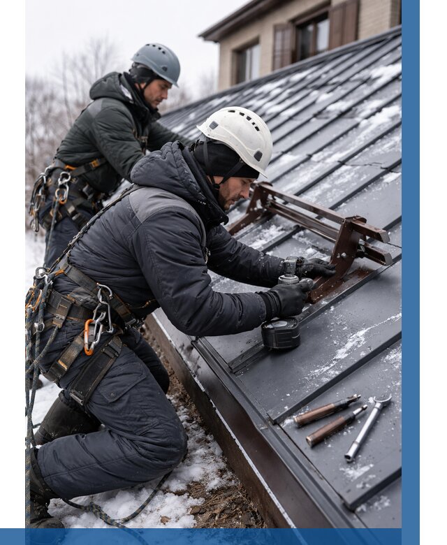 Монтаж снегозадержателей в Скопине от 469 р. | ВЫСОТНИК-Скп