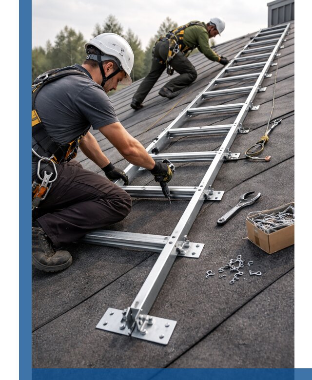Профессиональный монтаж кровельной лестницы в Скопине под ключ