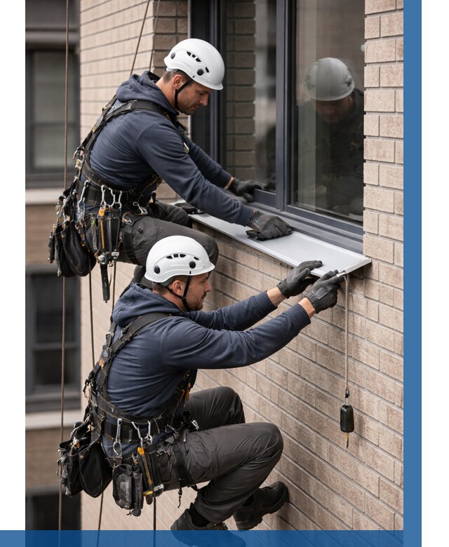 Монтаж оконных отливов под ключ в Скопине от 3647 р. | ВЫСОТНИК-Скп