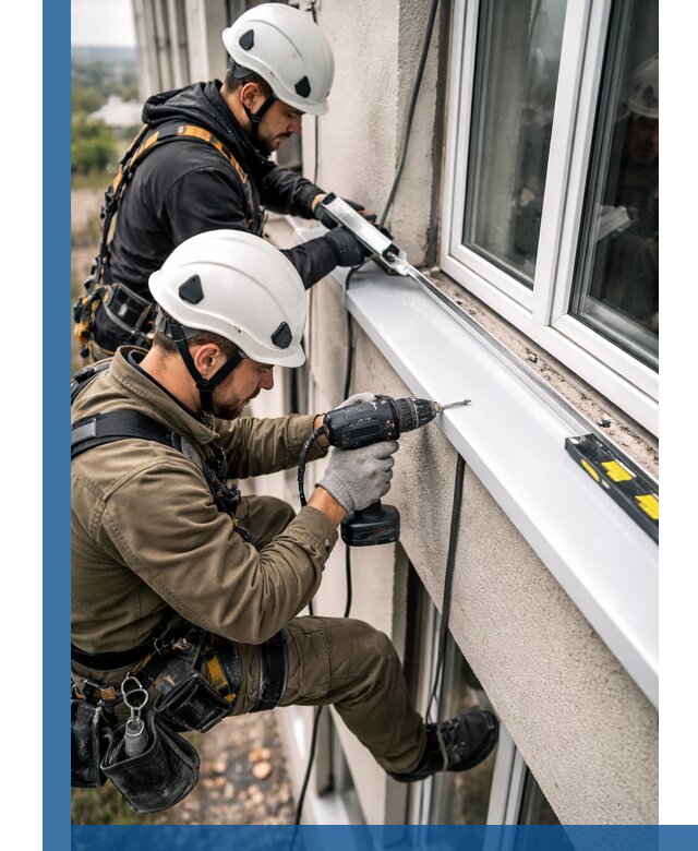 Профессиональный монтаж оконных отливов и отведения воды в Скопине