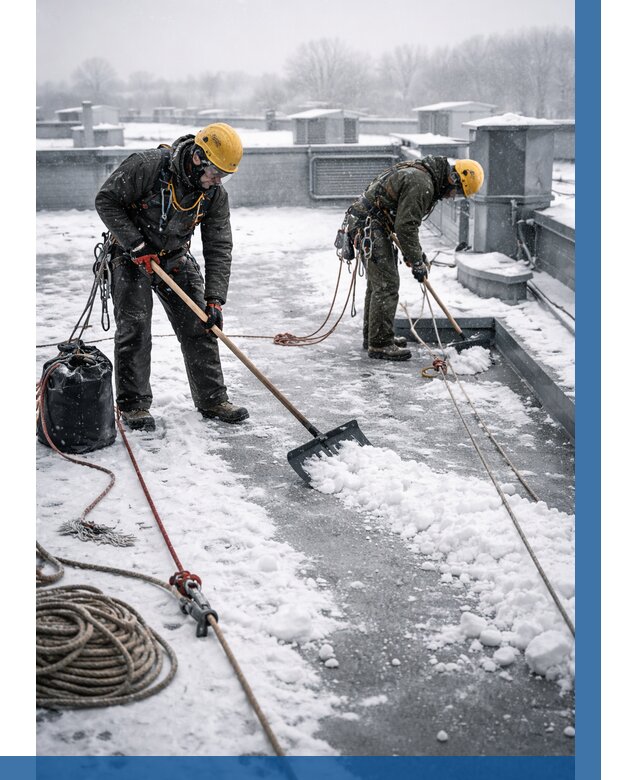 Очистка крыши от снега в Скопине от 7816 р. | ВЫСОТНИК-Скп