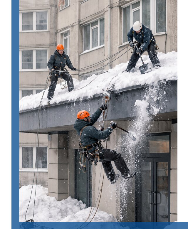 Безопасная очистка навесов от снега в Скопине круглогодично