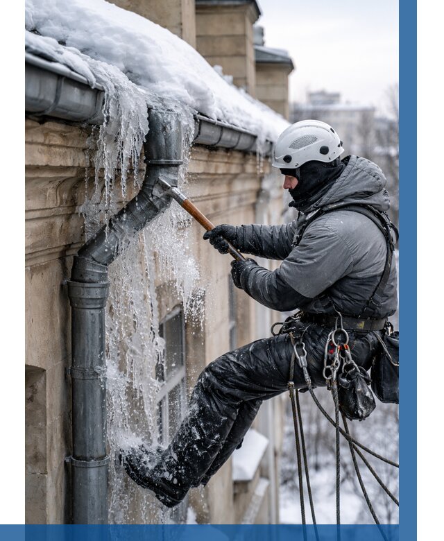 Очистка водостоков от льда в Скопине от 3647 р. | ВЫСОТНИК-Скп