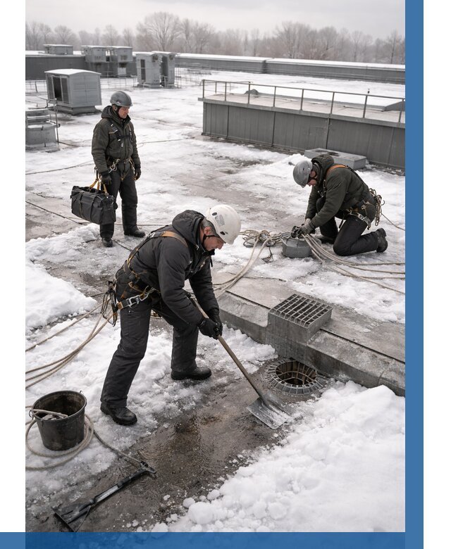 Абонентское обслуживание кровли зимой в Скопине от 8337 р. | ВЫСОТНИК-Скп