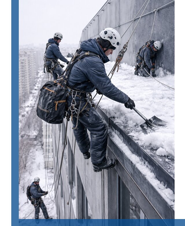 Абонентское обслуживание кровли зимой в Скопине регулярный уход